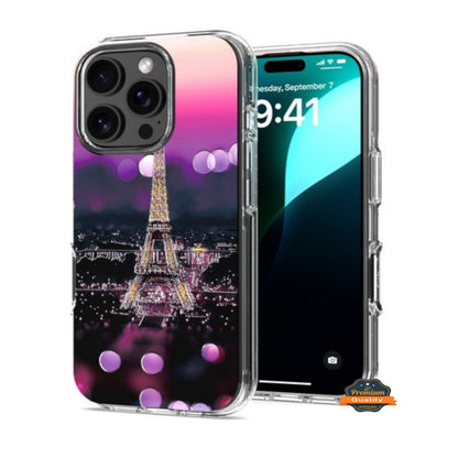 For Motorola Moto G Power 5G 2026 Hybrid Clear Frame with Trendy Pattern Design, Shockproof Hard Back & TPU Rubber Case Cover Eiffel Tower Paris