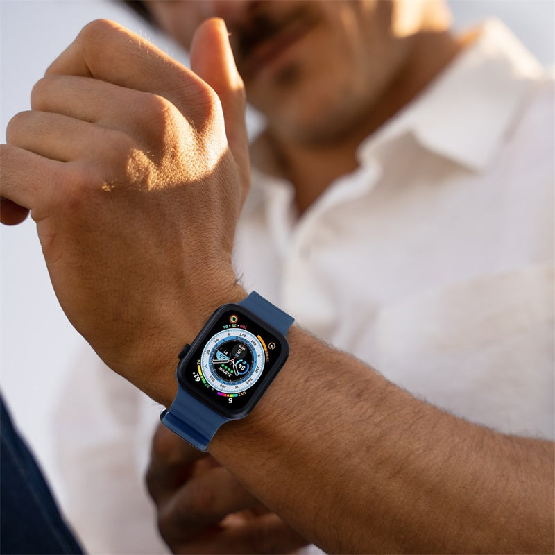 echelon ComfyFit Silicone Strap for Apple Watch Series 9 45mm/Watch Series 10 46mm / Watch SE (2022) 44mm - Dark Blue, Apple Watch Accessories