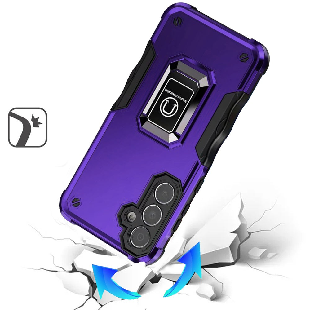 For Samsung Galaxy S25 Ultra Hybrid Stand Magnetic Ring Holder Kickstand Heavy Duty Rugged Drop Silicone & Hard PC Shockproof Case Cover