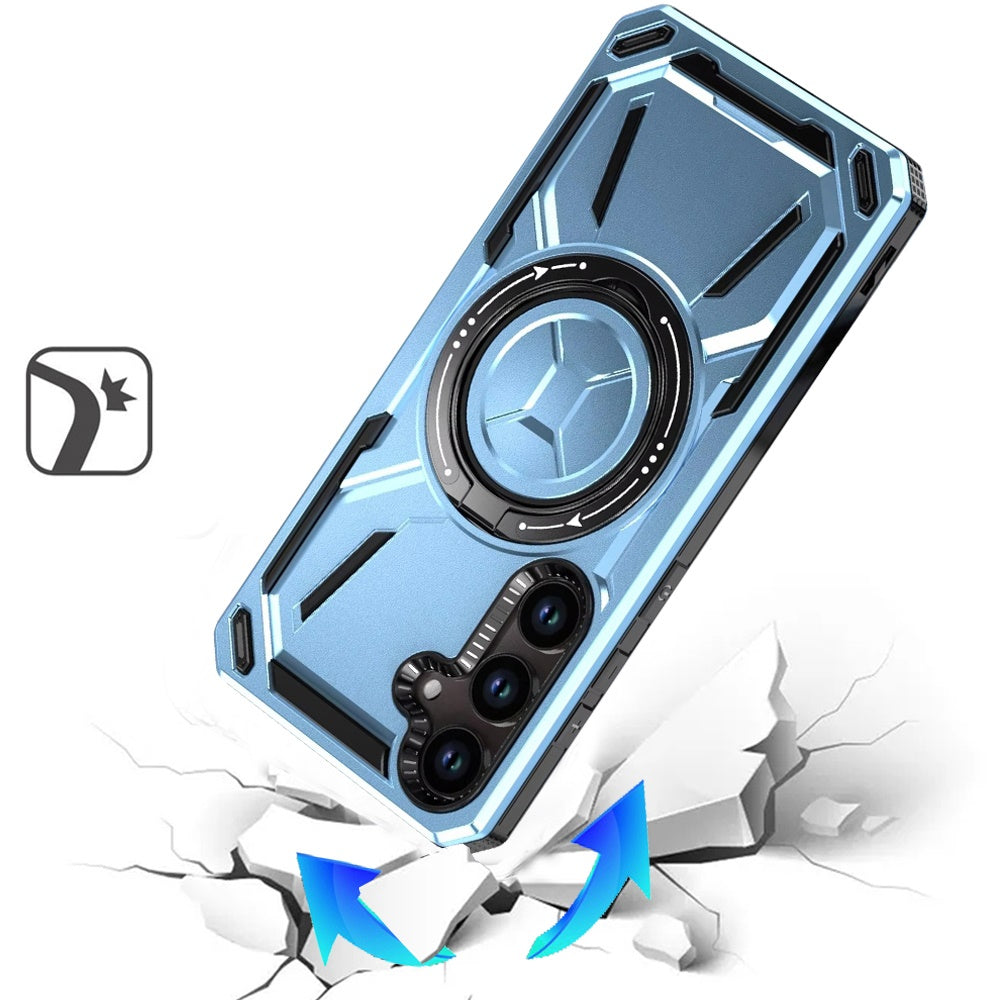 For Samsung Galaxy A37 Hybrid Magnetic Ring and 360° Rotational Kickstand with MagSafe Compatible, Military Grade Drop Protection Case Cover