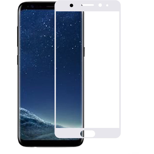 For Samsung Galaxy S8 Premium Tempered Glass Screen Protector Designed to allow full functionality Fingerprint Unlock 3D Curved Edge Glass Full coverage Protector Clear White