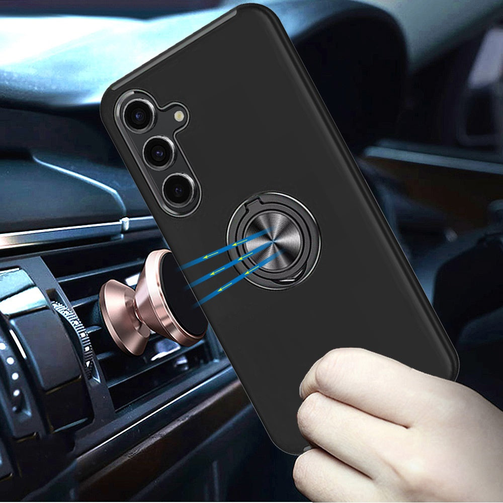 For Samsung Galaxy S26 Hybrid 360 Degree Rotatable Metal Invisible Ring Stand Holder Slim Fit Magnetic Car Mount Shockproof Case Cover