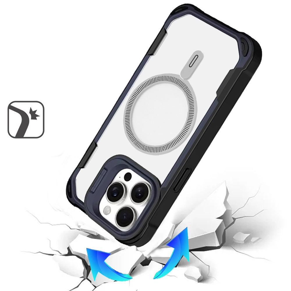 For Apple iPhone 14 /13 Magnetic Circle Hybrid with Camera Stand, Compatible with MagSafe, Shockproof Protective Case Cover