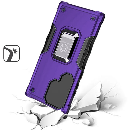 For Samsung Galaxy S24 Hybrid Stand Magnetic Ring Holder Kickstand Heavy Duty Rugged Drop Silicone & Hard PC Shockproof Case Cover Dark Purple