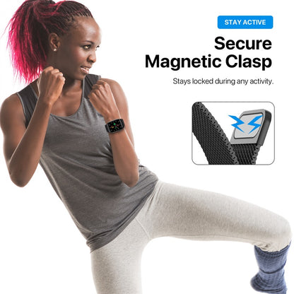 echelon Ironclad Stainless Steel Loop for Apple Watch Series 9 45mm/Watch Series 10 46mm / Watch SE (2022) 44mm - Black, Apple Watch Accessories