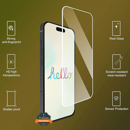 For Apple iPhone 17 /17 Air /17 Pro/ 17 Pro Max Tempered Glass Screen Protector, 9H HD Transparent Clear, Full Glue Easy Installation Protector Clear