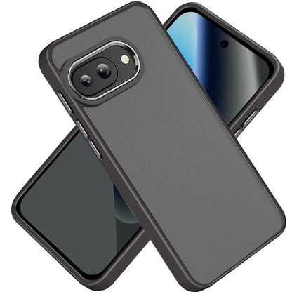 Phone Case for Google Pixel 10A Polished Acrylic Hybrid TPU Slim Shockproof Metal Button Thick Durable Grip Camera Protection Anti-Scratch Cover