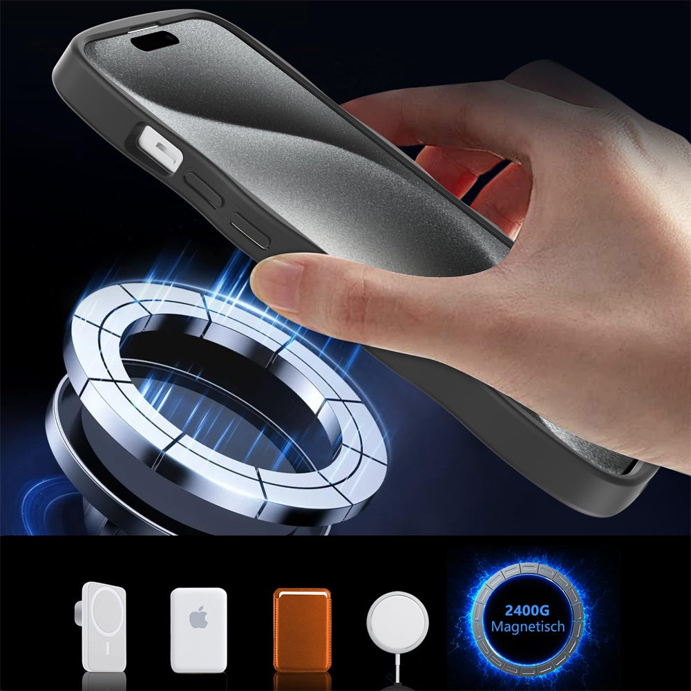 For Apple iPhone 15 Pro Max Grip Hand Magnetic Hybrid Case Shockproof Protection Matte Skin Rubber TPU + PC Case Cover