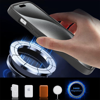 For Apple iPhone 17E /16E Grip Hand Magnetic Hybrid Case Shockproof Protection Matte Skin Rubber TPU + PC Case Cover Black