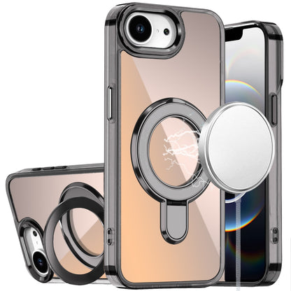 For Apple iPhone 17E /16E Chrome Hybrid with Rotating Magnetic Circle Ring Stand, Slim Shockproof Hybrid Case Cover