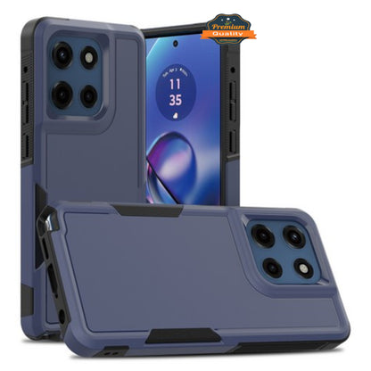 For Motorola Edge 2025 Rugged Heavy-Duty Dual Layer Military-Grade, Rubber TPU Defender, Hybrid Shockproof Case Cover
