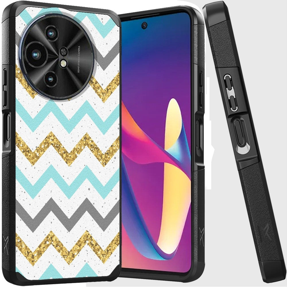 For TCL 50 XL 5G Fashion Graphic Design Pattern Hard PC TPU 2in1 Tough Strong Hybrid Shockproof Frame + Screen Protectror Case Cover -