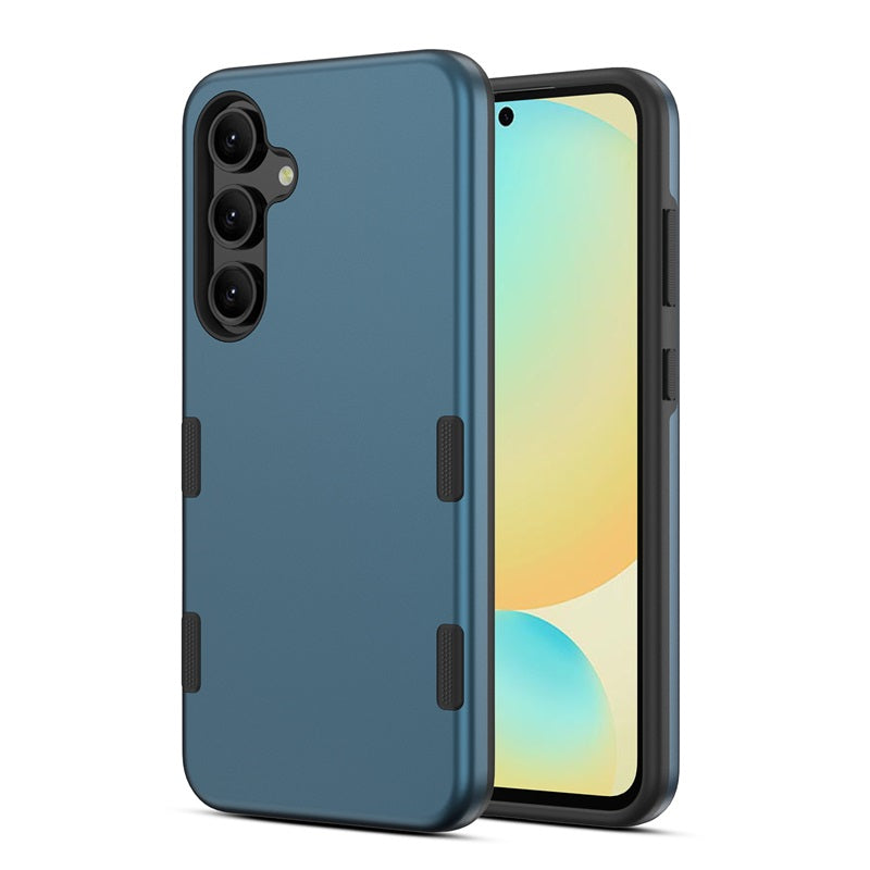 For Hybrid Slim Shockproof Bumper Protective Hard PC + Rubber TPU Phone Cover Bravo Series Case for Samsung Galaxy S24 Fan Edition - Blue Case Cover Blue