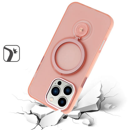 For Apple iPhone 16 Pro Max (6.9") MagSafe Compatible with 360 degree Circle Ring Stand Magnetic Kickstand Slim Hybrid Case Cover