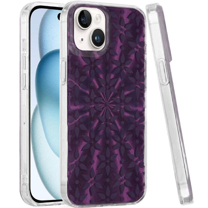 For iPhone 15 (6.1") Stylish Pattern Fashion IMD Printed Design TPU Double Layer Slim Shockproof with Magnetic Back Case Cover