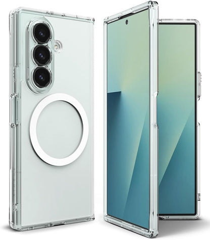 For Samsung Galaxy Z Fold 7 Hybrid Clear Case Compatible with MagSafe Shockproof Protective Transparent Back, Slim Fit, Wireless Charging Ready Case Cover Clear