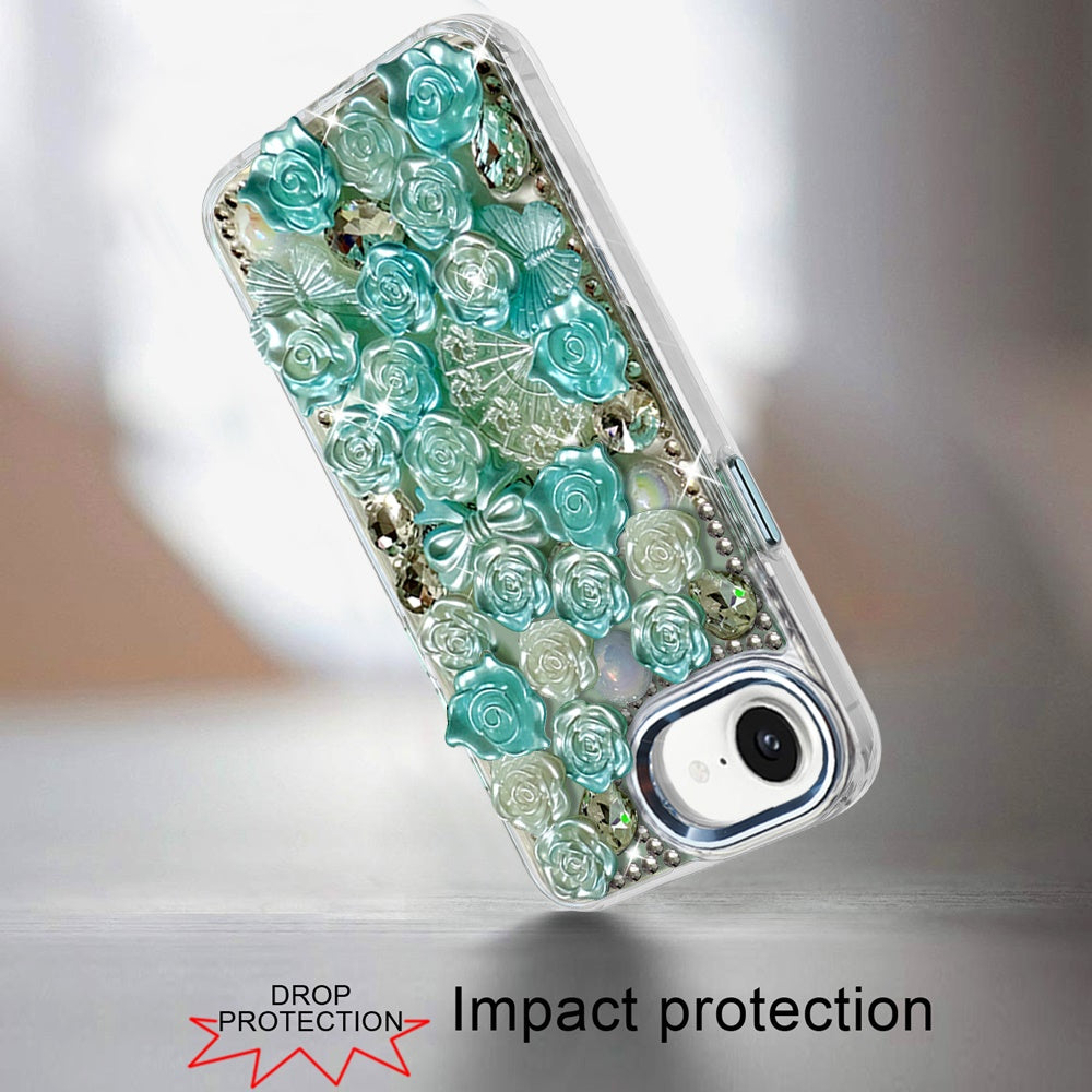 For Samsung Galaxy S26 Ultra Muti-Color Floral Fashion Bling Crystal 3D Full Diamonds Stones Sparkle Rhinestone Glitter Hybrid Case Cover