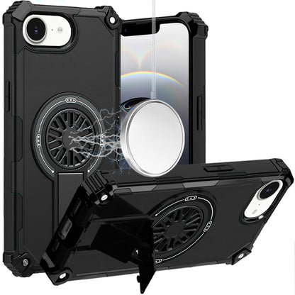 For Apple iPhone 17E /16E Texture Design Invisible Kickstand Case, MagSafe Compatible Hybrid Shockproof Cover, Car Mount Friendly Case Cover