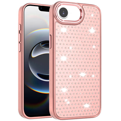 For Apple iPhone 16e Bling Diamond Metallic, Full Sparkle Chrome Edged Hybrid Protective Shockproof Case Cover