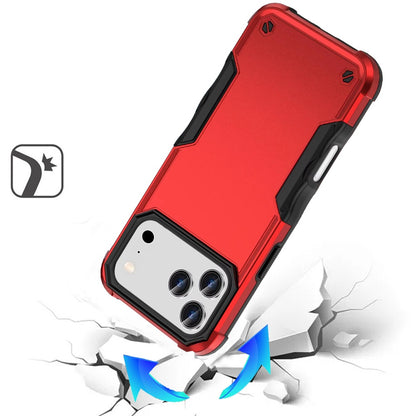 Phone Case for Apple iPhone 17 Pro Max (6.9") Shockproof Rugged Hybrid TPU Anti-Slip Grip Armor Military Grade Drop Resistant Shock-Absorbing Impact Cover Red