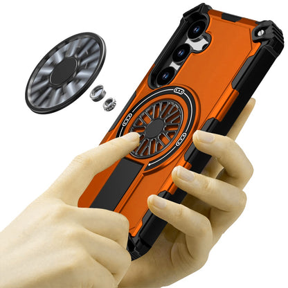 For Samsung Galaxy S26 Texture Design Invisible Kickstand Case, MagSafe Compatible Hybrid Shockproof Cover, Car Mount Friendly Case Cover