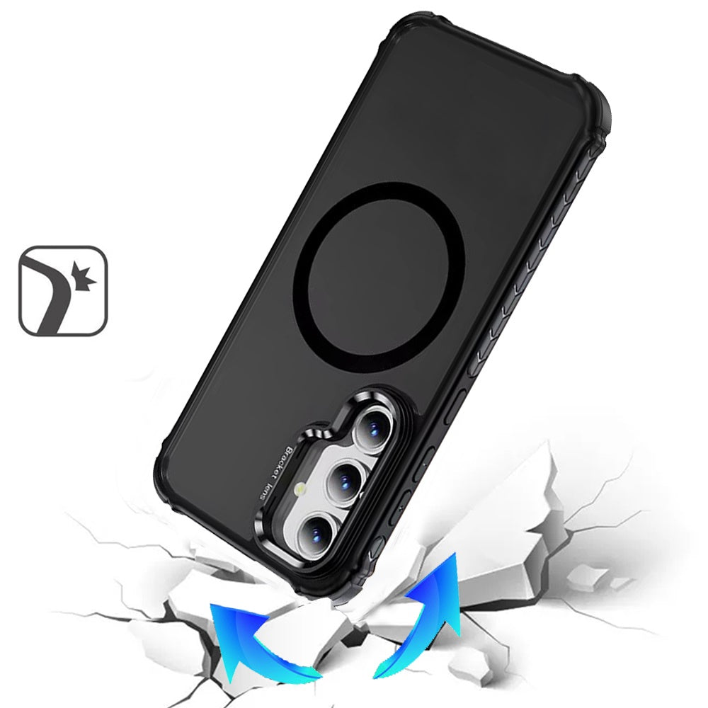 For Samsung Galaxy S23 Ultra Hybrid Metal Camera Stand Ring Sturdy, Compatible with MagSafe, Matte Hard TPU Colorful Edge Case Cover