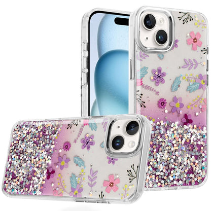 For Apple iPhone 17E /16E Fashion Beautiful Epoxy Design Hybrid Fashion Stylish TPU Protective, Shockproof Hybrid PC Case Cover Colorful Summer Flower
