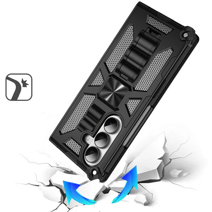 For Samsung Galaxy Z Fold 7 Hybrid Shockproof [Military Grade] Rugged Protective with Magnetic Car Mount & Invisible Stand Case Cover