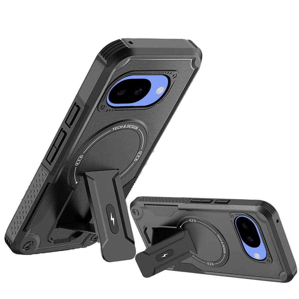 For Google Pixel 10a Magnetic Invisible Kickstand Holder with Magsafe, Slim Fit Shockproof Hybrid Military Grade Heavy Duty Case Cover