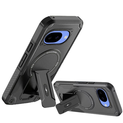 For Google Pixel 10a Magnetic Invisible Kickstand Holder with Magsafe, Slim Fit Shockproof Hybrid Military Grade Heavy Duty Case Cover