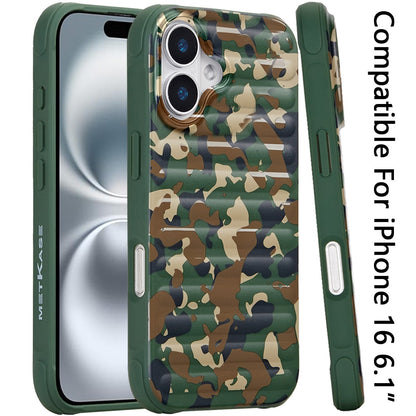 For Apple iPhone 16 (6.1") Pattern Design Magnetic Chrome Hybrid Compatible with Magsafe Dual Layer Shockproof TPU Hard PC Back Case Cover