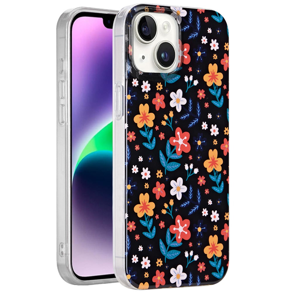 For Apple iPhone 14 /13 Fashion Layer Design Slim IMD TPU Protective, Shockproof Hybrid Stylish Durable Hard PC Case Cover