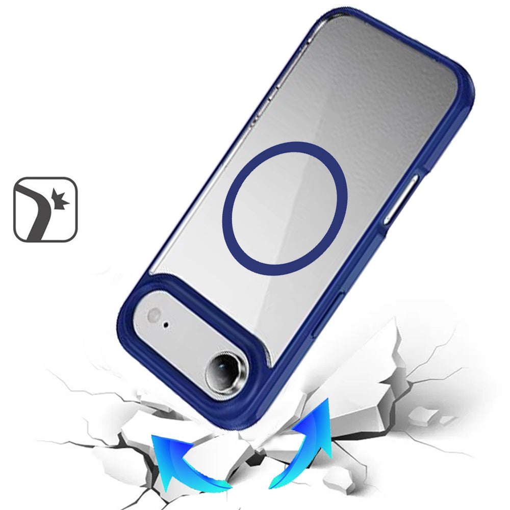 For Apple iPhone 17 AIR Magnetic Circle HQ Transparent Clear TPU Thick 2.0mm Frame Hybrid Shockproof Protector Case Cover