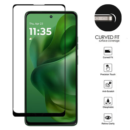 For Motorola Moto G Power 5G 2025 Tempered Glass Screen Protector [Full Coverage] Curved Black Edged 9H Hardness Glass Screen Protector Protector Clear Black