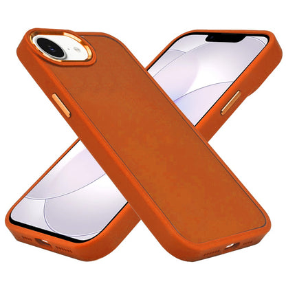Phone Case for Apple iPhone 17E /16E Polished Acrylic Hybrid TPU Slim Shockproof Metal Button Thick Durable Grip Camera Protection Anti-Scratch Cover Cosmic Orange