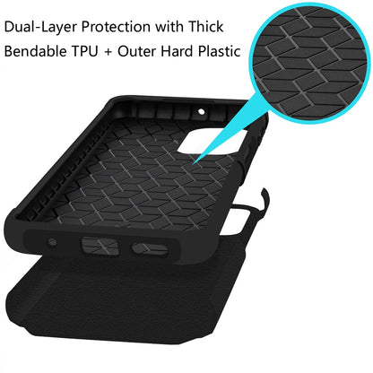 Tough Hybrid Dual Layer Hard PC TPU Rubber Bumper, Shock Absorption, Screen Protector Included