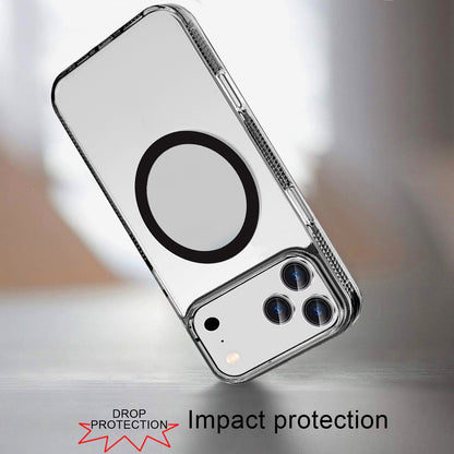 For Apple iPhone 17 Pro (6.3") MagSafe Compatible Integrated Technology Clean Transparent Hybrid Armor TPU Frame Case Cover Cosmic Orange