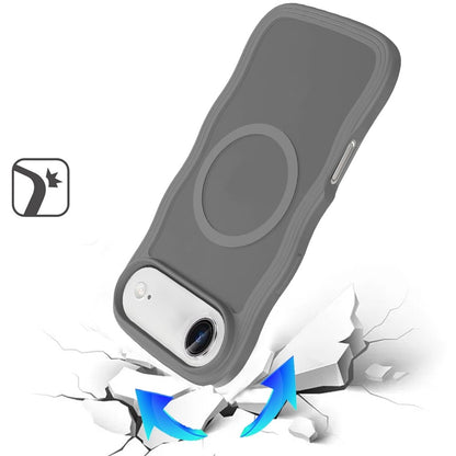 For Apple iPhone 17 Air (6.6") Grip Hand Magnetic Hybrid Case Shockproof Protection Matte Skin Rubber TPU + PC Case Cover