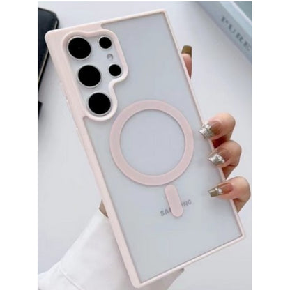 For Samsung Galaxy S25 Ultra Hybrid Clear Transparent with Color Edge Bumper, MagSafe Compatible Ultra Slim Hard PC Case Cover