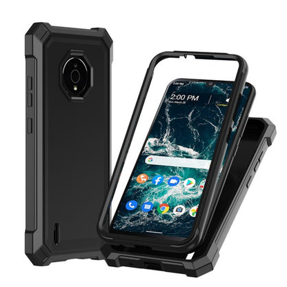 For TCL 50 LE Hybrid 2in1 Front Bumper Frame Cover Square Edge Shockproof Soft TPU + Hard PC Anti-Slip Heavy Duty Case Cover Black