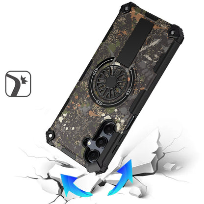 Phone Case for Samsung Galaxy A17 5G Magnetic Car Mount Friendly Hybrid Rugged Grip Shockproof Anti Slip Textured Armor Durable Protective Cover Natural Splash Paint