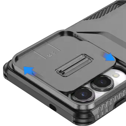 For Samsung Galaxy S25 Edge Slim Fit Shockproof Hybrid with Slide Camera Window Covering, Rugged Tpu Silicone Hard PC Bumper Case Cover