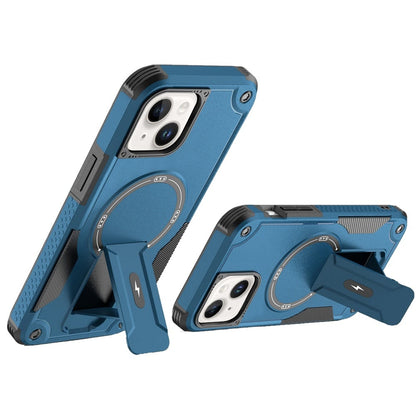 For iPhone 15 Plus (6.7") Magnetic Invisible Kickstand Holder with Magsafe, Slim Fit Shockproof Hybrid Military Grade Heavy Duty Case Cover