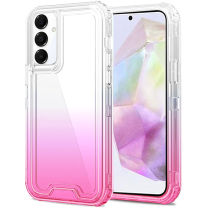 For Samsung Galaxy A36 Hybrid 3-in-1 Clear Case - Two-Tone Transparent Shockproof TPU + Hard Protective Frame Case Cover