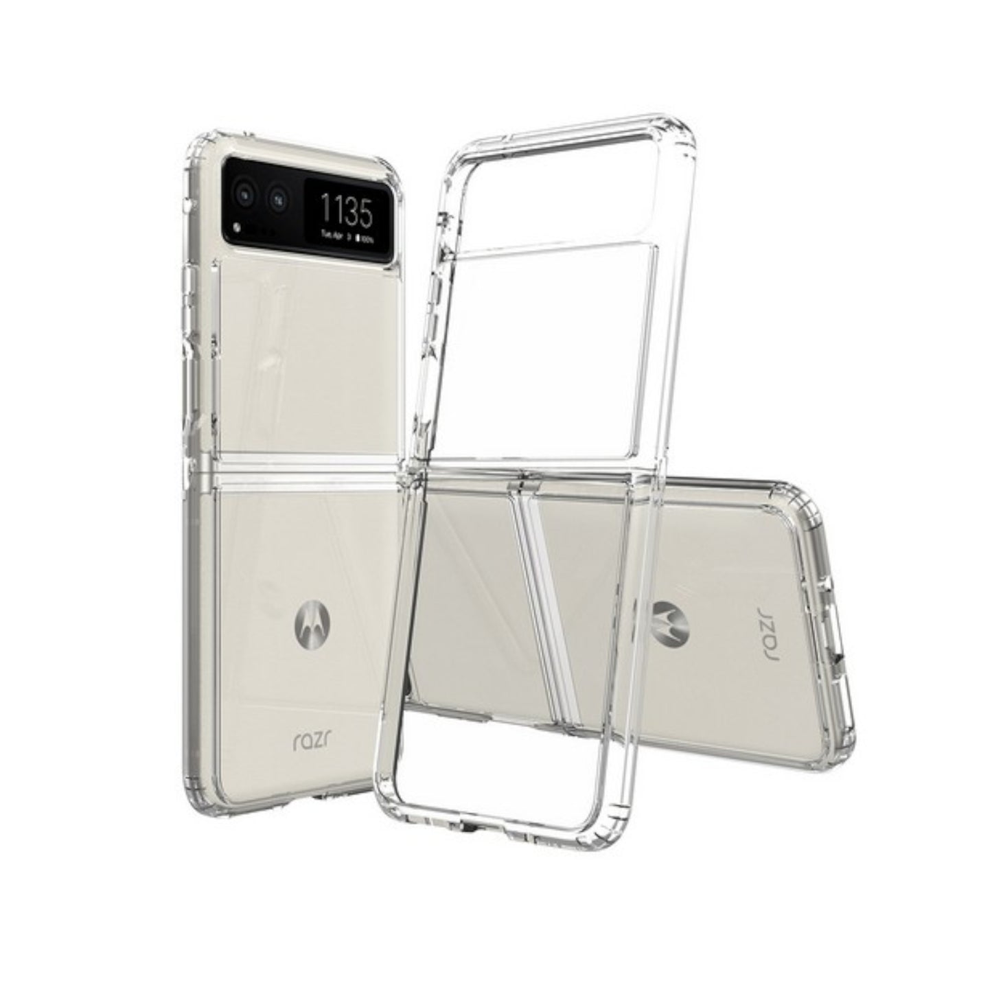 For Motorola Razr+ 2025, Motorola Razr+ Plus (2025) Acrylic Hybrid Clear Hard Back Cover Slim Thin Fit TPU Hard PC with Frame Bumper Protection Case Cover Transparent