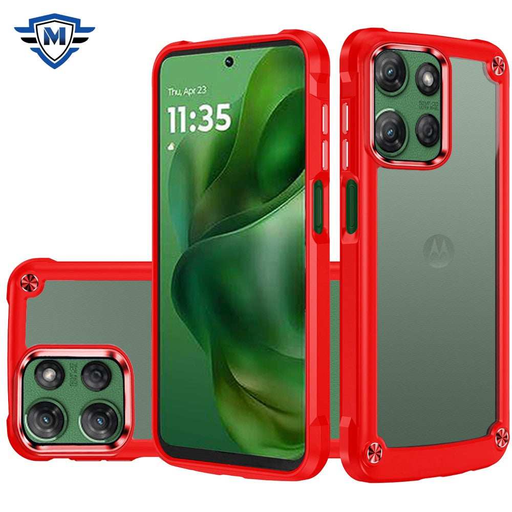 Ultimate Hybrid Transparent Rubber with Metal Buttons & Camera Edges, Hard TPU Frame Corner Bumper