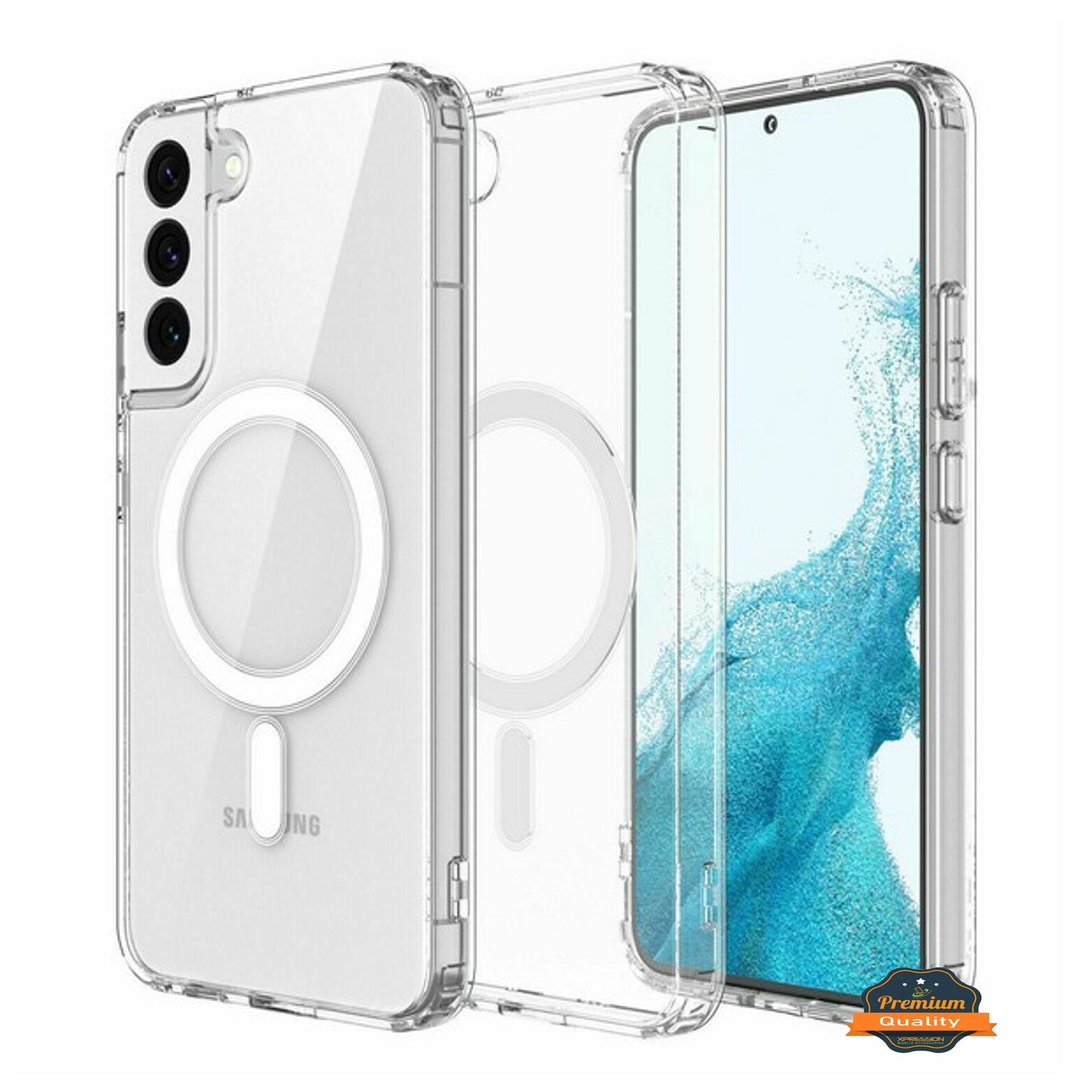 For Samsung Galaxy S25 EDGE Hybrid Clear Case Compatible with MagSafe Shockproof Protective Transparent Back, Slim Fit, Wireless Charging Ready Case Cover Clear