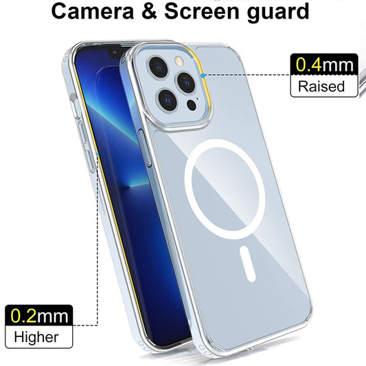 For Apple iPhone 15 Pro (6.1") Crystal Clear Hybrid Impact Case with Magsafe Compatibility Hard Slim PC TPU Rubber Transparent Phone Case Cover