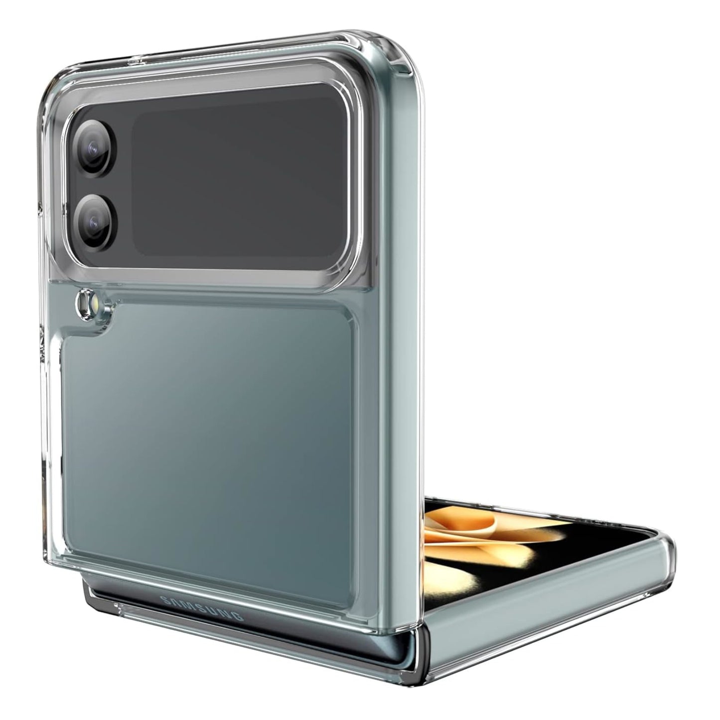 For Samsung Galaxy Z Flip 7 Slim Hybrid Clear Hard PC + Rubber TPU Acrylic Back Bumper Shockproof Thin Protective Case Cover