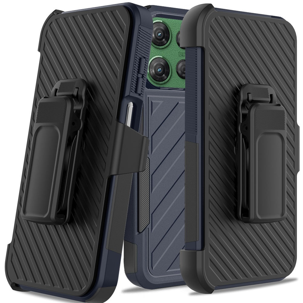 Premium Tough Hybrid Case with Belt Clip Holster, Shockproof Rugged Design, Textured 2in1 Non-Slip